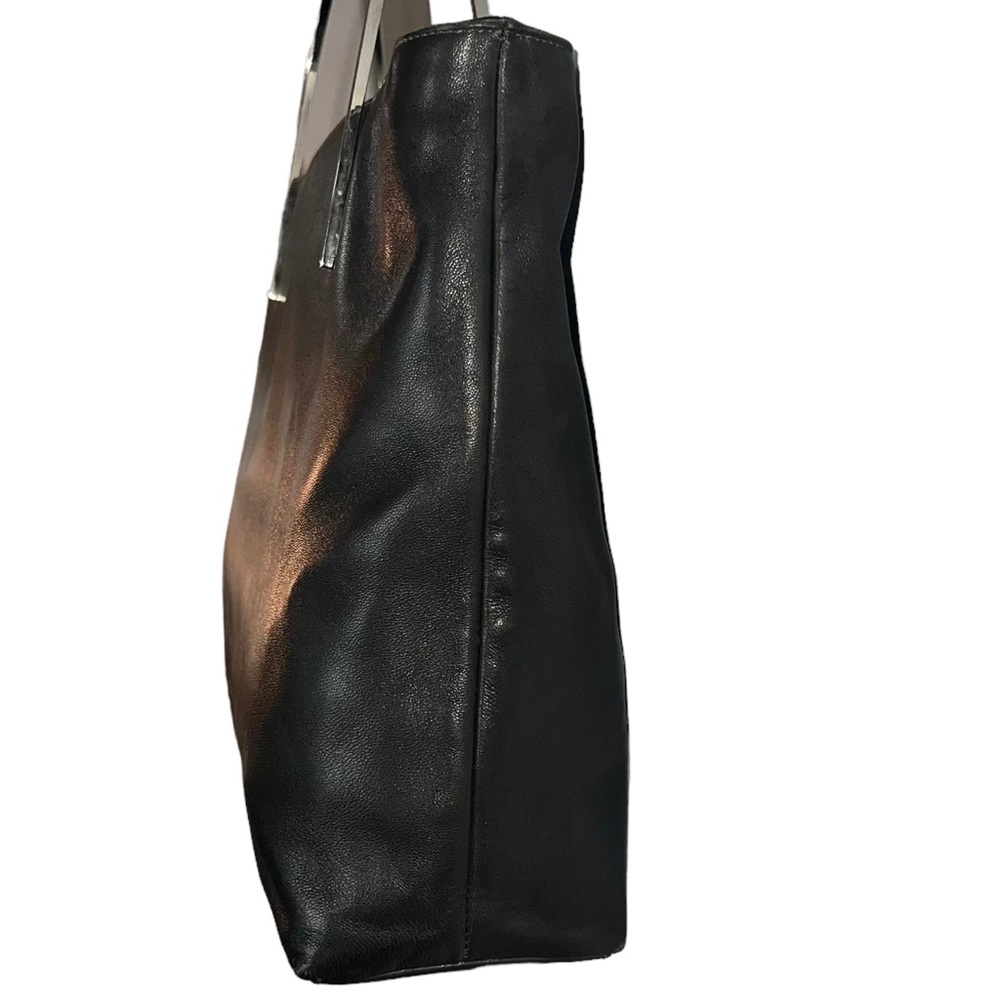 Nebuloni by Flavio Zanasca Made in Italy Genuine Leather Black Tote Bag - Picture 5 of 13